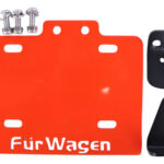 Porta Placa Café Racer Grande Reforzado Naranja Neón