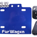 Porta Placa Café Racer Grande Reforzado Azul Violeta