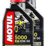 Aceite Para Motor Motul 100% Semi Sintetico 20w-50 Para Moto/cuatriciclo De 2 Unidades X 1l / 2l